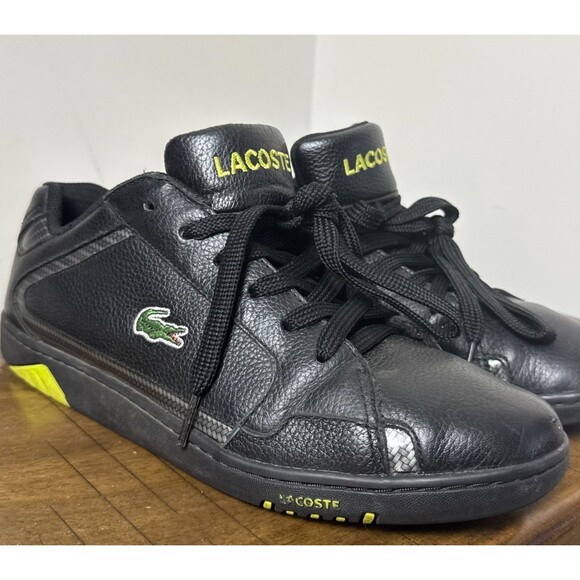 Lacoste Black Leather Sneakers Men\'s Size 9 Casual Streetwear Shoes main image 10